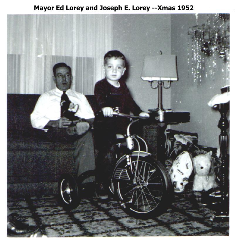Ed & Joe, (with his 1st tricycle) Christmas of 1952